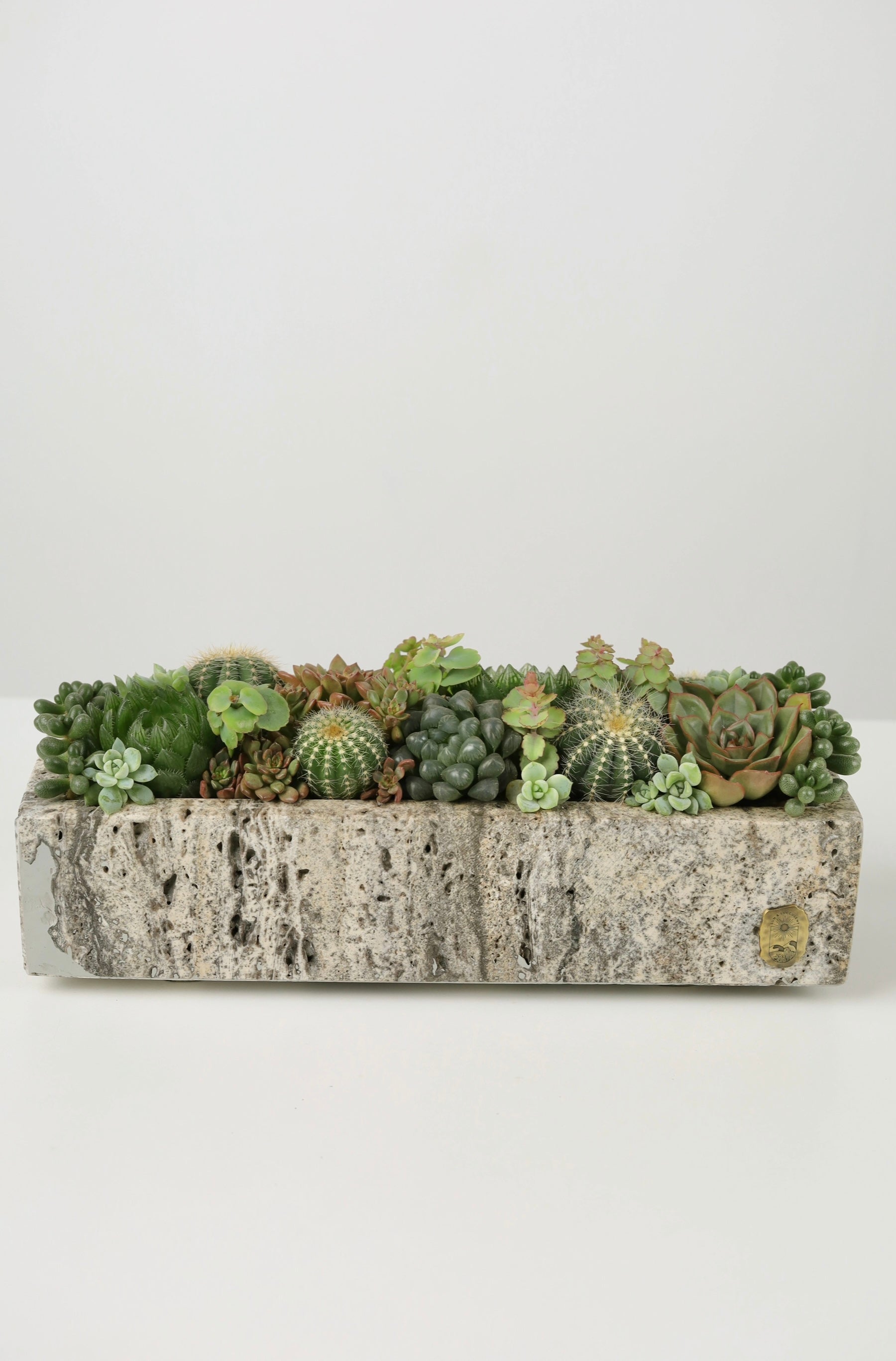 Medium Rectangle Travertine Pot