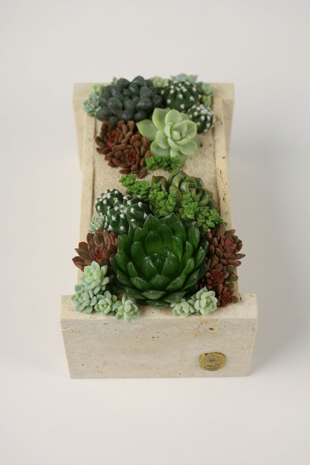 Beige travertine pot